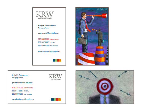 KRW International business card design